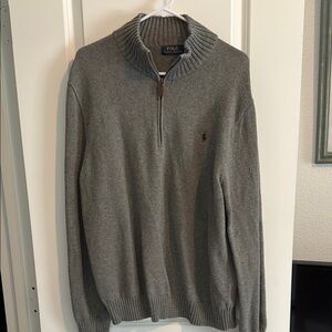 Polo by Ralph Lauren Gray Knit Zip Up Sweater